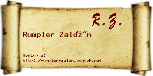 Rumpler Zalán névjegykártya
